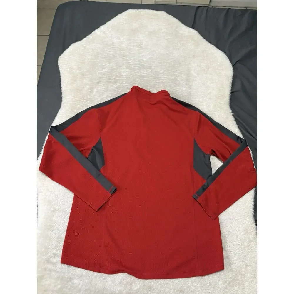 Nike Dri‎ Fit ACG  Activewear Top Mens XL Red Black 1/4 Zip Pullover Long Sleeve - Picture 2 of 10